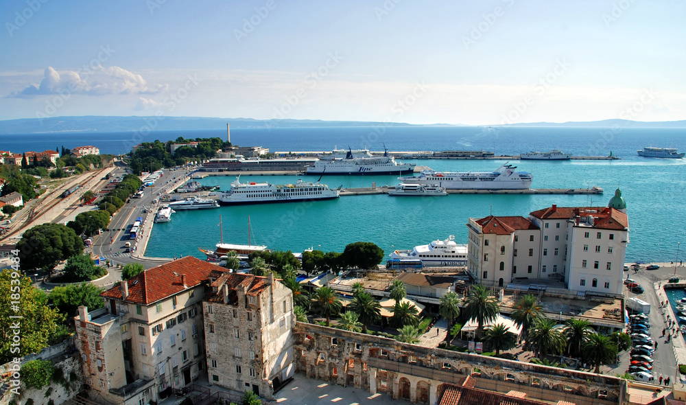Croatia - Split postcard Coast view from belfry