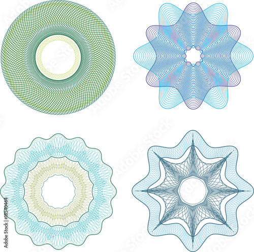Guilloche vector elements for diploma or sertificate.