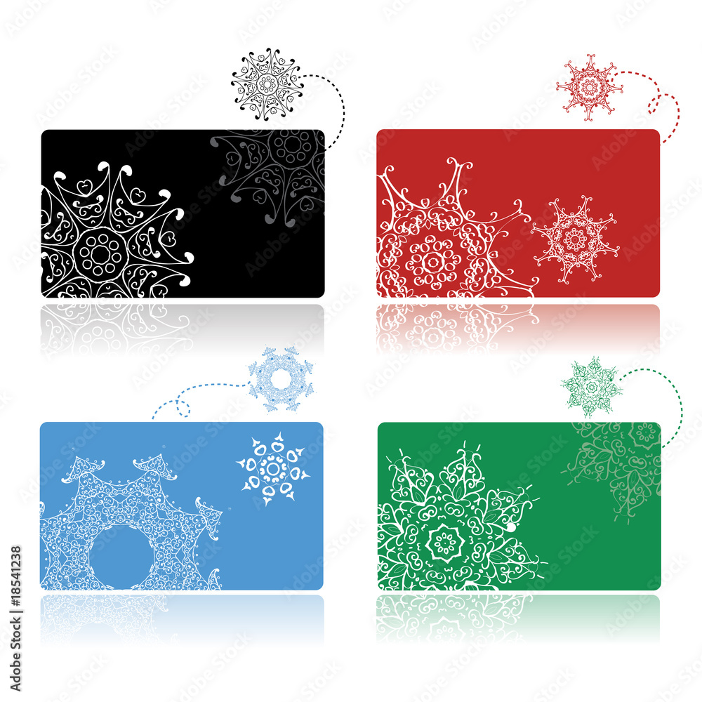Christmas shopping, set of credit cards Christmas shopping, set of credit cards