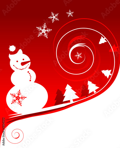 Happy snowman, christmas card