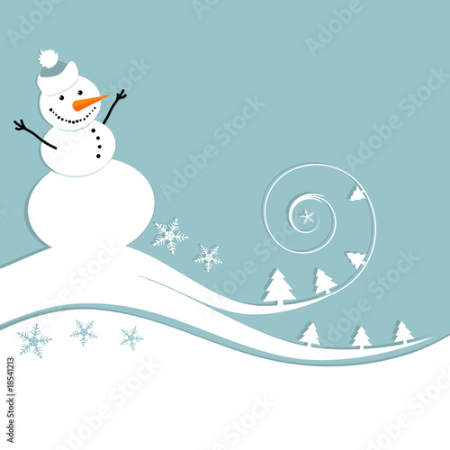 Happy snowman, christmas card