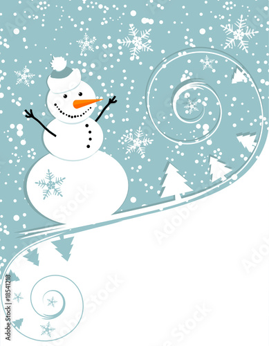Happy snowman, christmas card