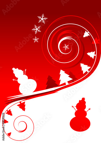 Happy snowman, christmas card