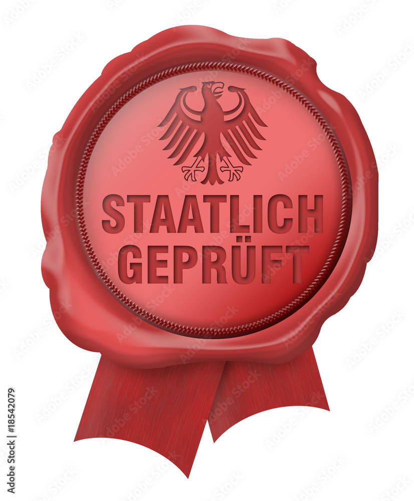 button siegel staatlich geprüft Stock-Illustration | Adobe Stock