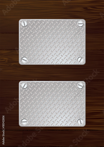 dark wood metal plate