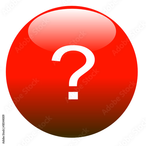 boule 3D rouge point d'nterrogation