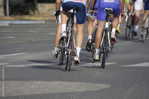 Fototapeta Naklejka Na Ścianę i Meble -  wheels during a cycling race