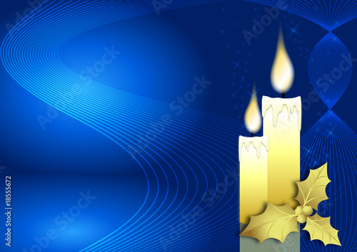 candles on blue background