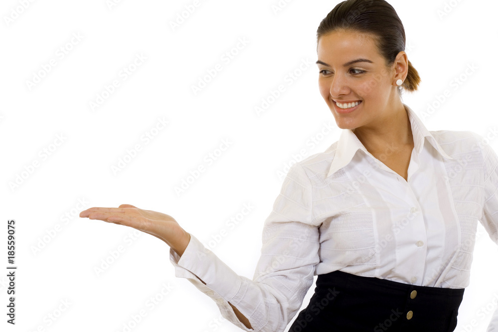Attractive woman show you something Attractive woman show you something
