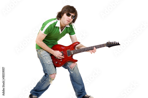 Guitar player playing his guitar