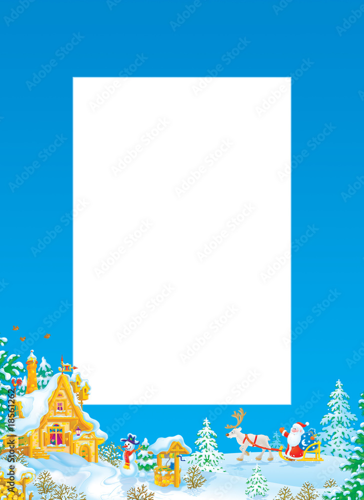 Christmas frame / border with Santa Claus