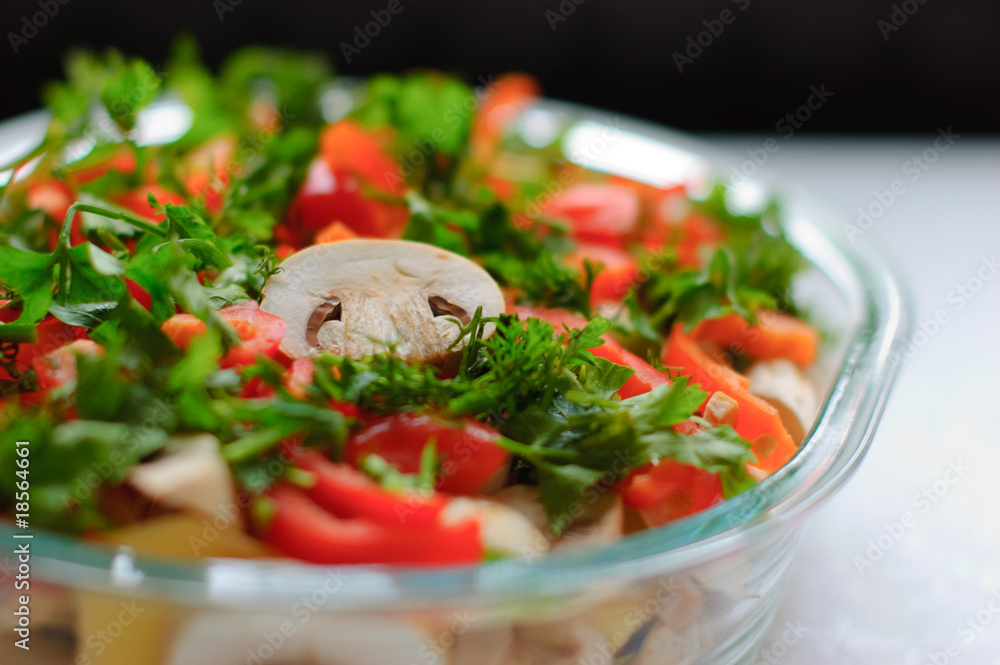dish of fresh vegetables dish of fresh vegetables