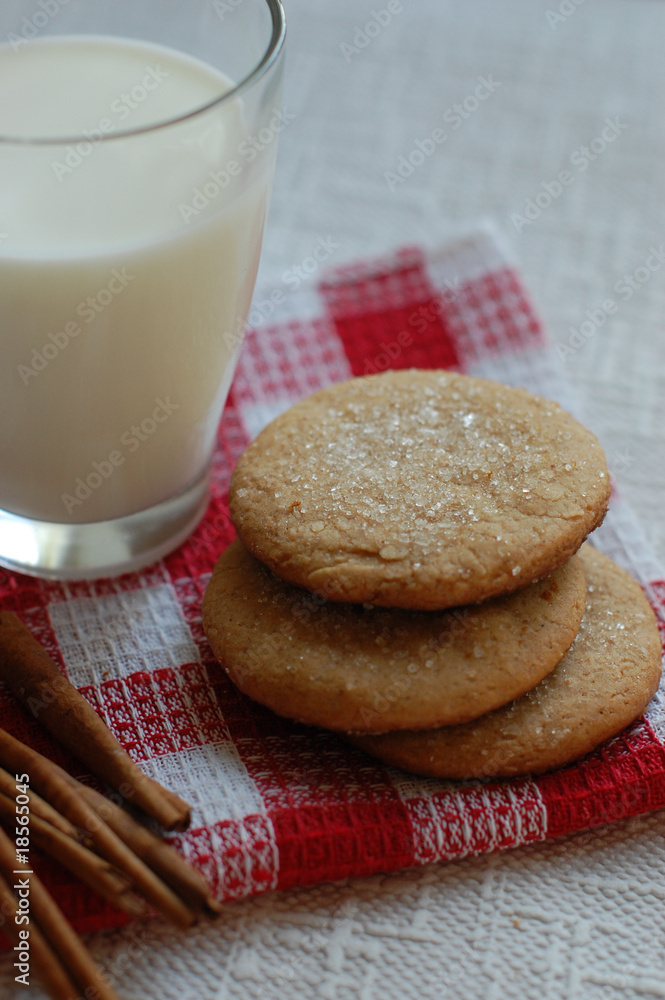 cinnamon cookies with glass of milk cinnamon cookies with glass of milk