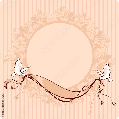 romantic vintage style card with a place for the photo and text