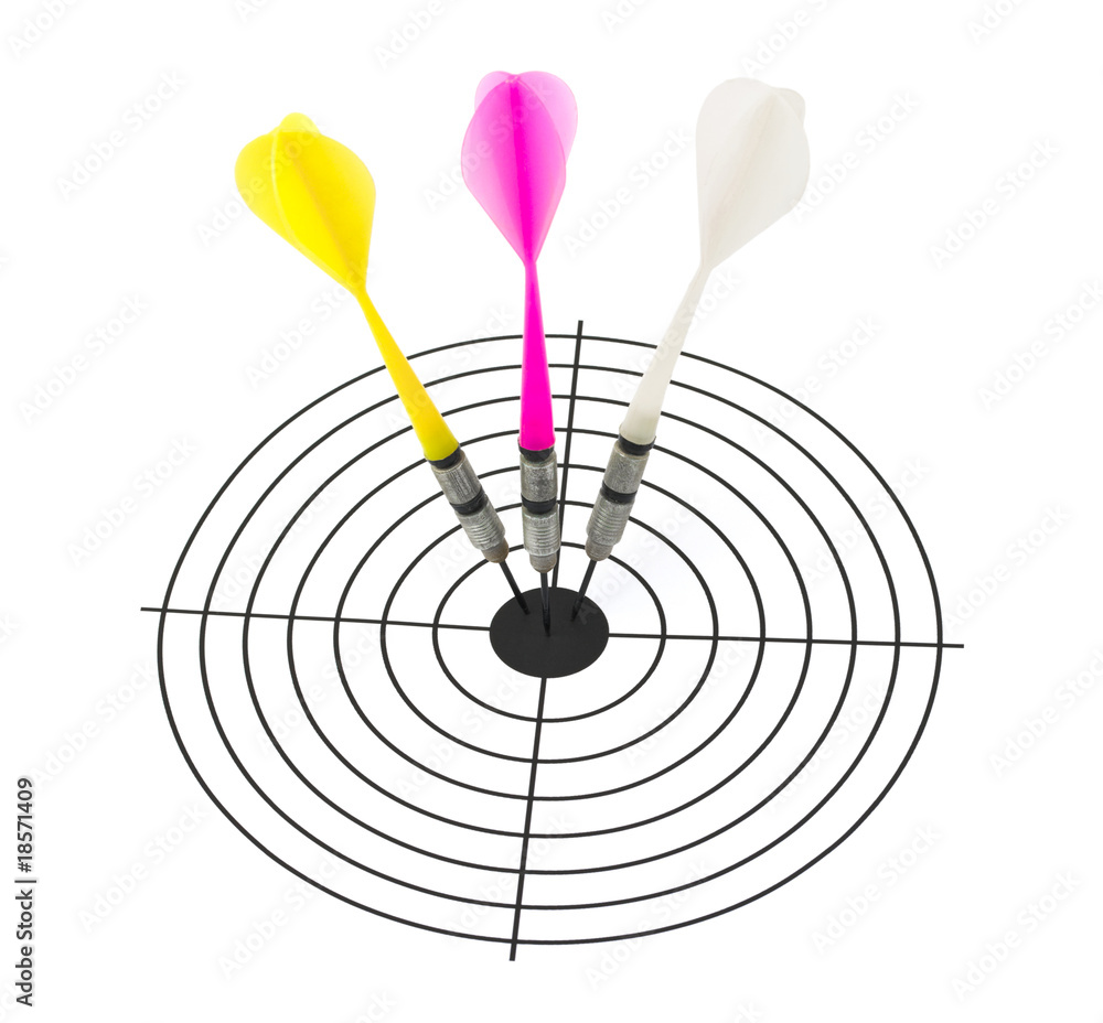 Darts and target Darts and target
