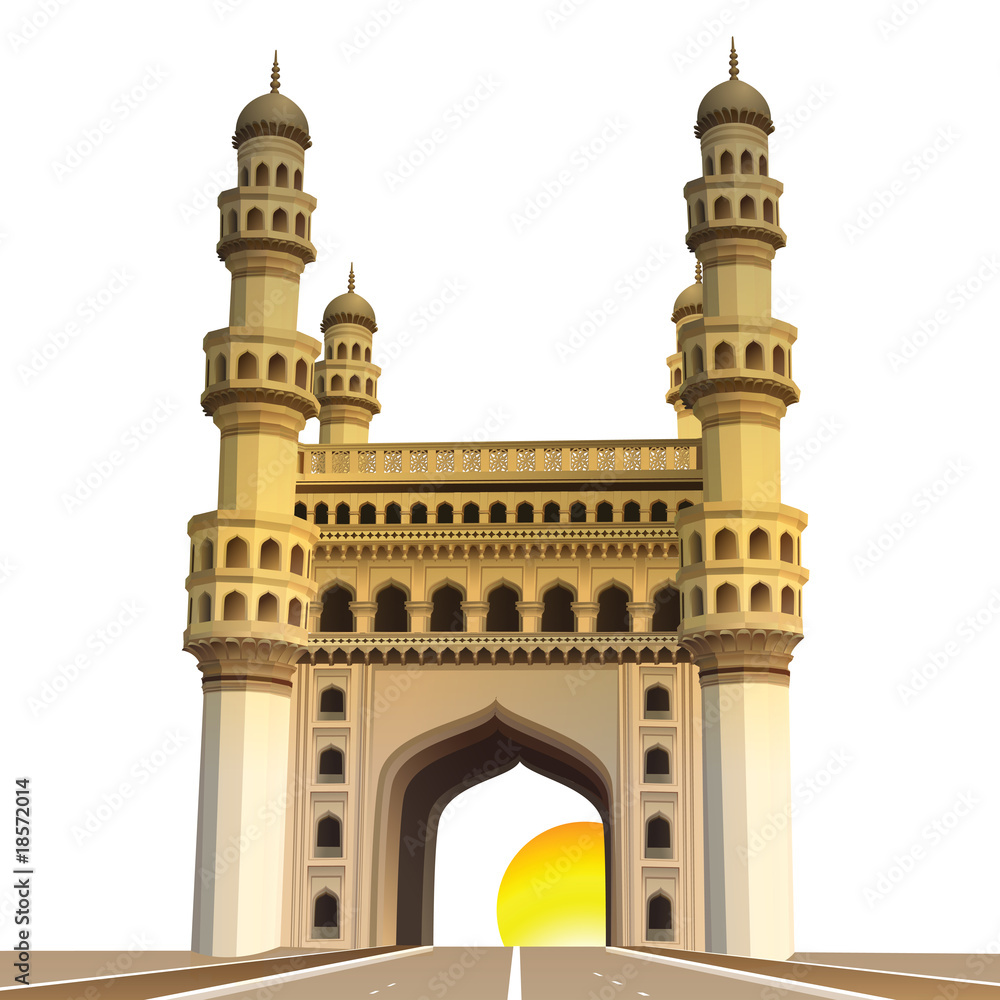 Indian Mosque Chaminar Temple Lace Frame Stock Illustration - Download  Image Now - Design, India, Char Minar - iStock