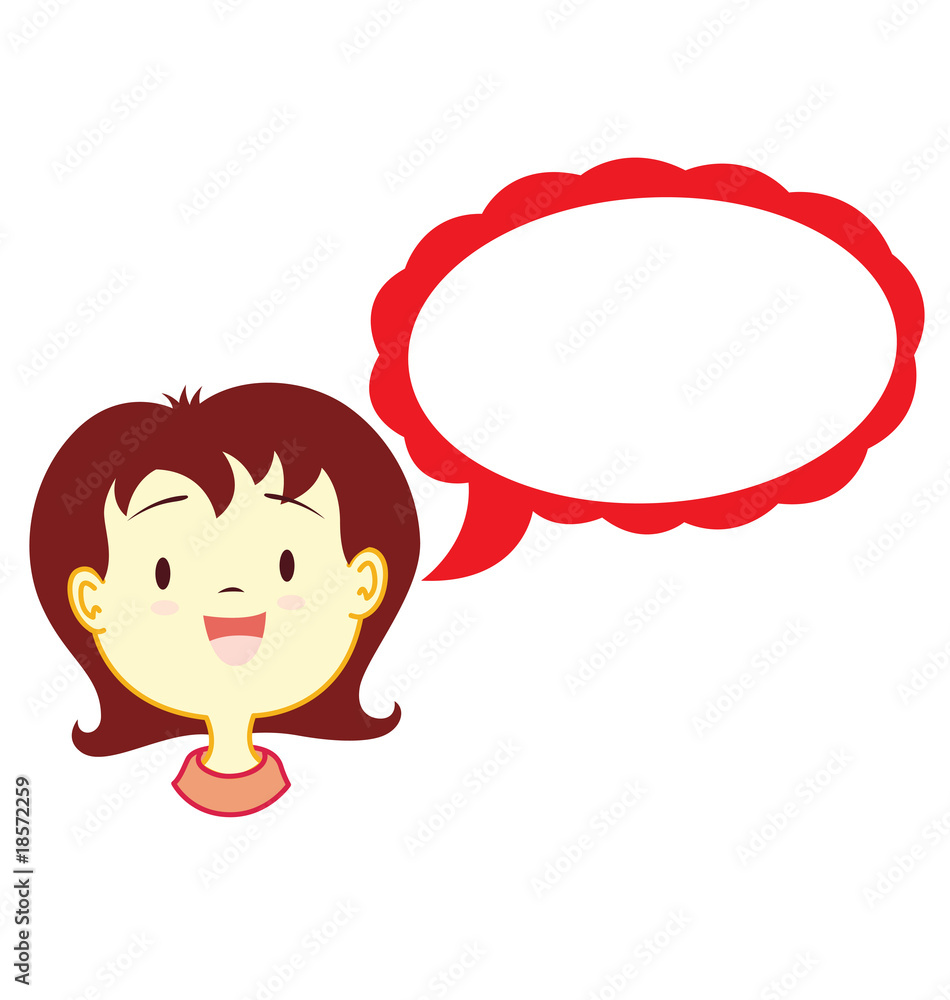 Girl With Dialog Balloon