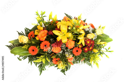 Bild auf Leinwand composition florale vue de haut