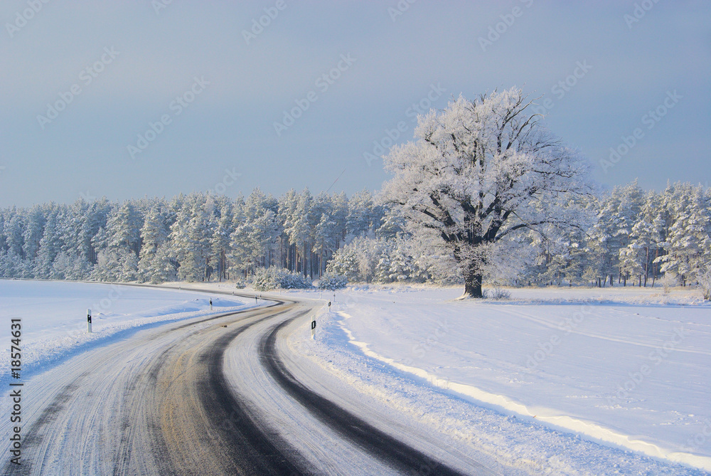 Straße im Winter - road in winter 05 Straße im Winter - road in winter 05