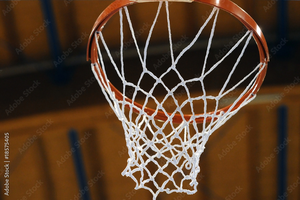 Basketball rim and net detail