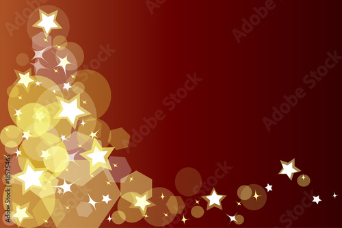 Albero glitter su rosso