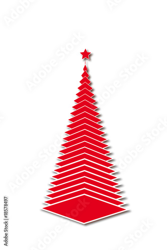 Albero di Natale con stella rossa