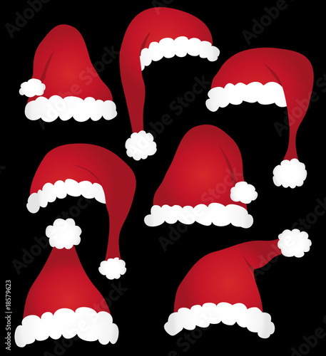 Santa caps vector collection
