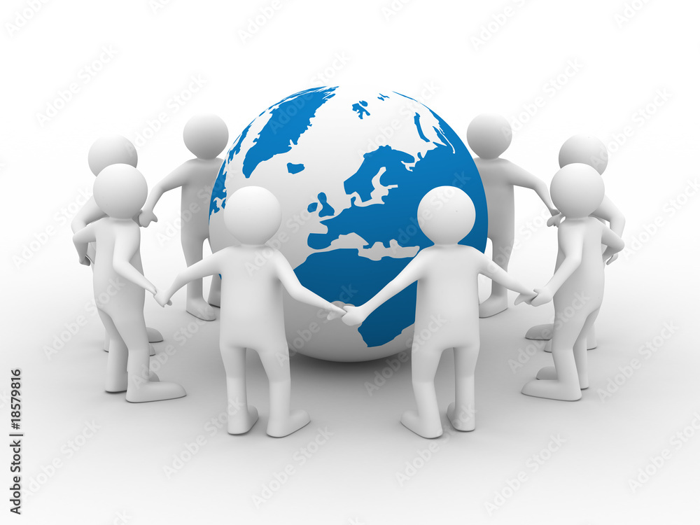 Conceptual image of teamwork. Isolated 3D on white Conceptual image of teamwork. Isolated 3D on white