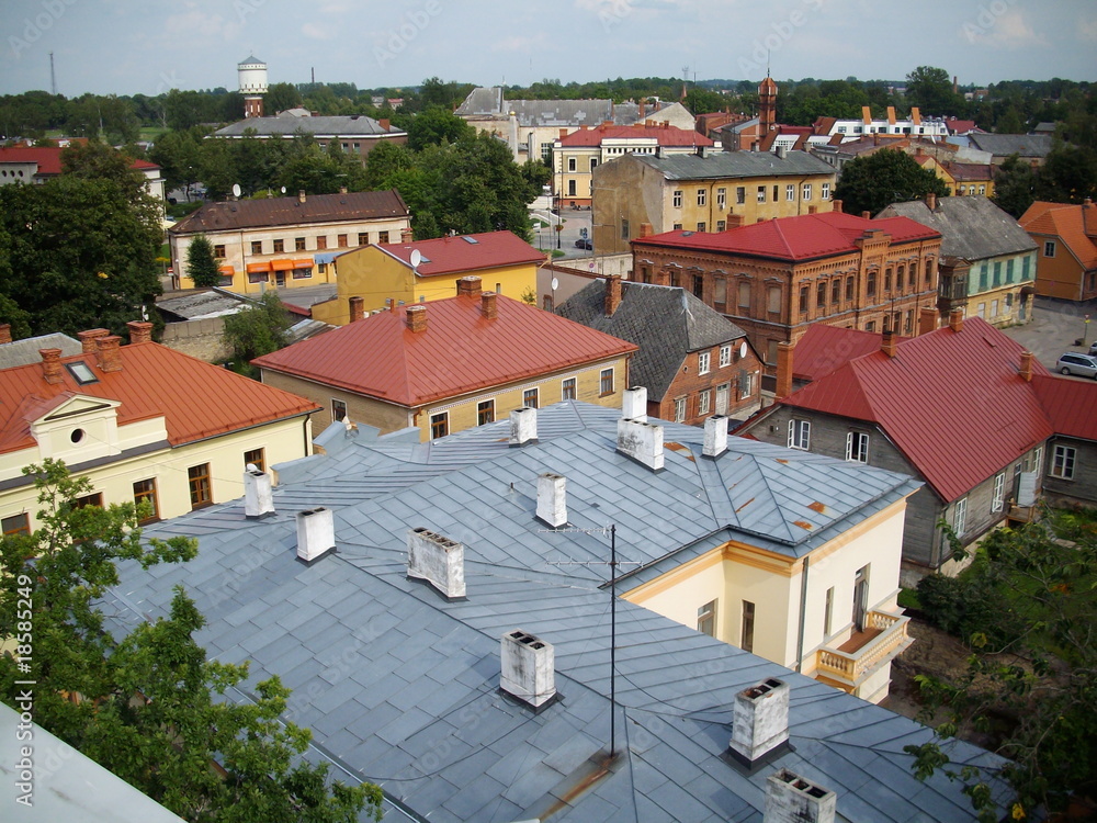 Obraz premium Roofs (Cesis, Latvia)