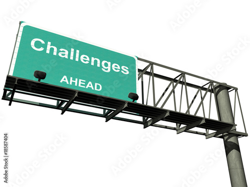 Isolated Challenges Highway Sign