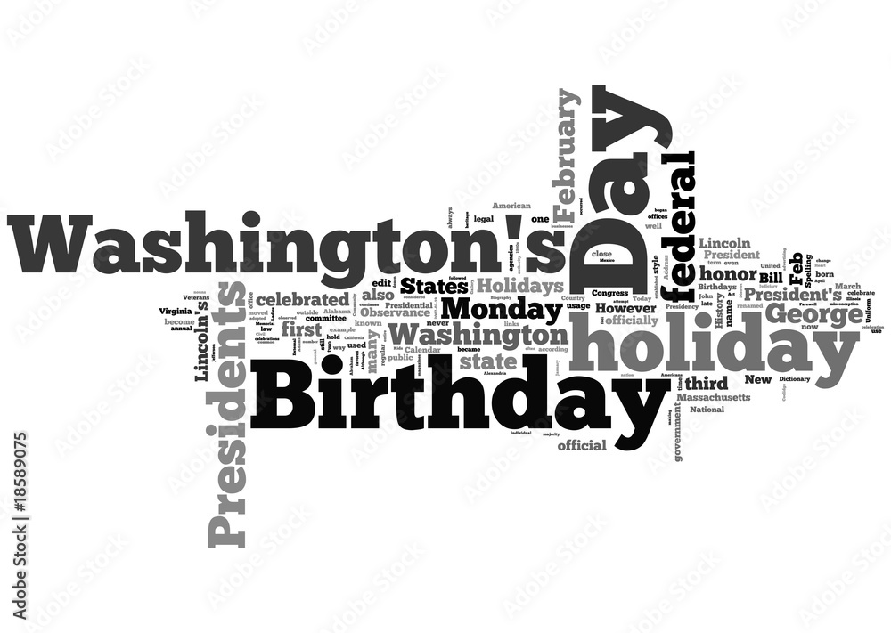 president day word collage on white background president day word collage on white background