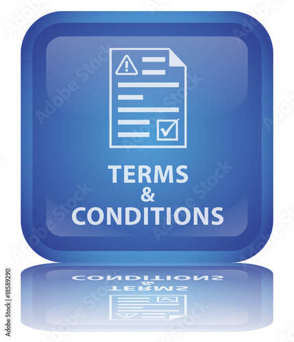 " Terms & Conditions " Button (square - vector - reflection)