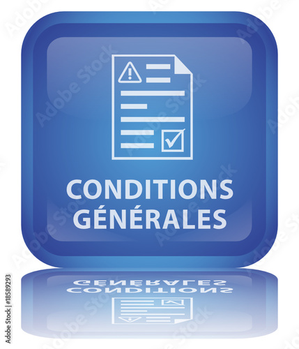 Bouton " Conditions Générales " (carré - vecteur - reflet)