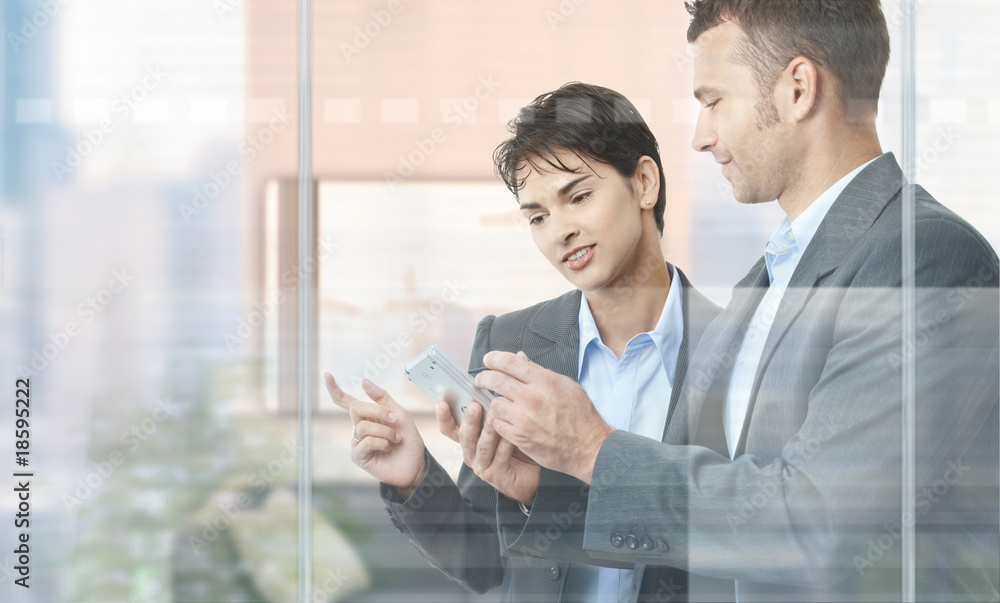 Obraz premium Businesspeople using mobile