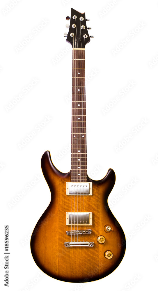 Brown electric guitar