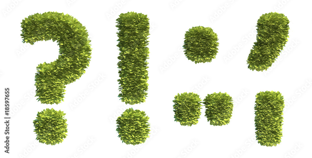 Leaf covered symbols Leaf covered symbols
