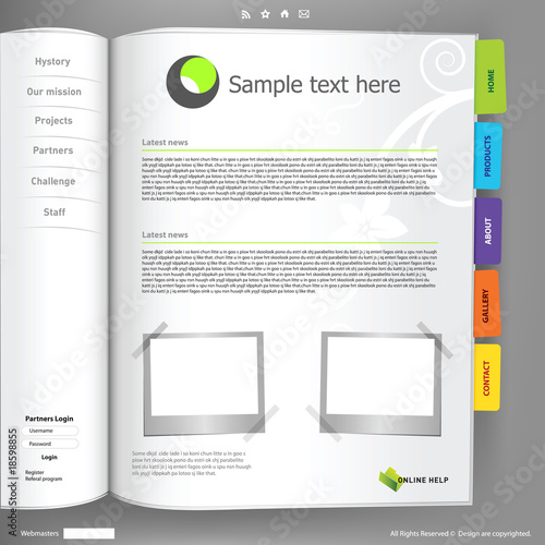 Web site design template.