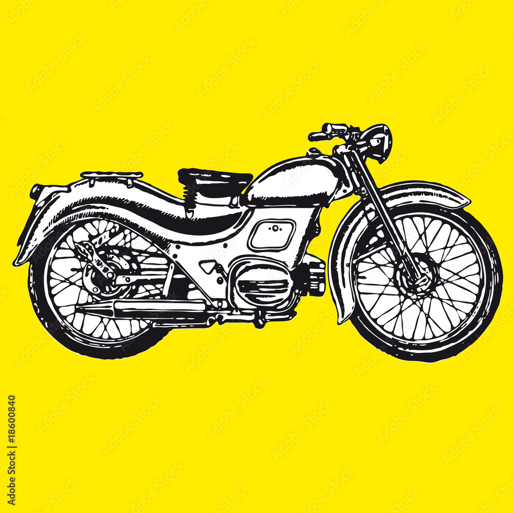 moto motocycle retro vintage classic vector illustration
