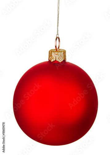 Red Christmas ball isolated on white