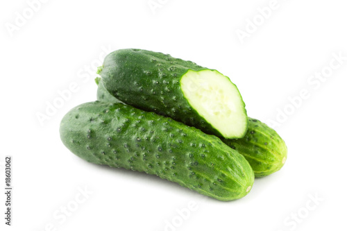 Cucumbers isolated on white