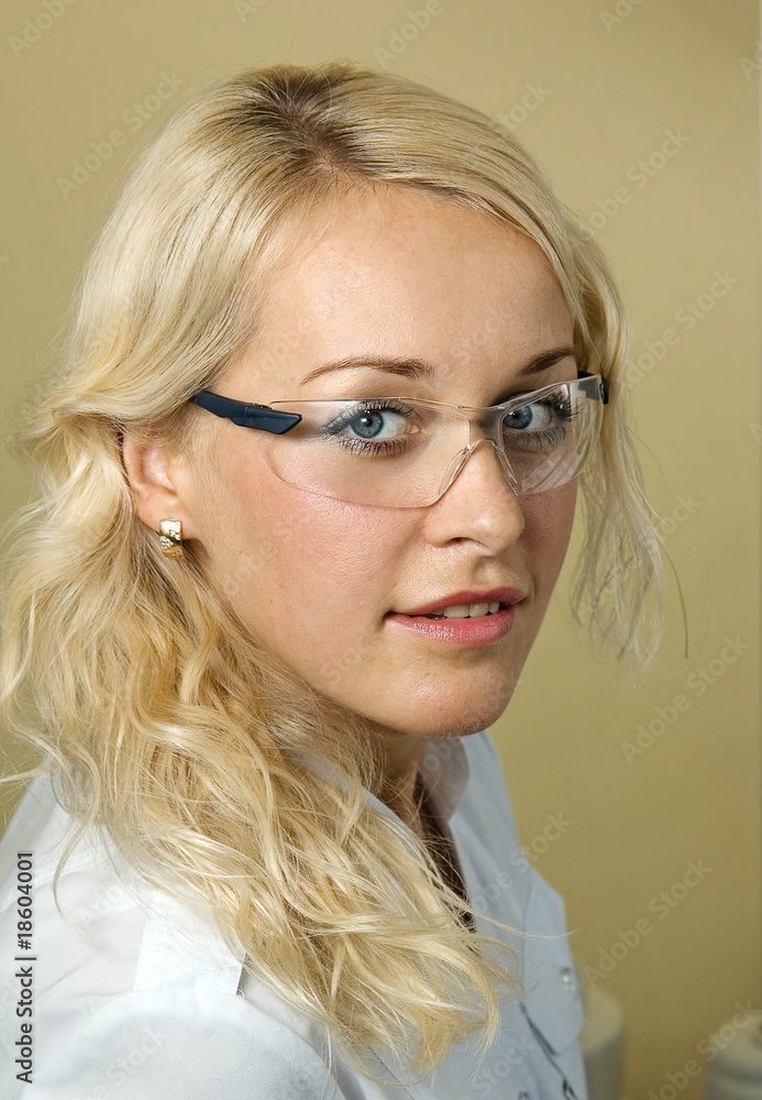 Beautiful portrait of the medical worker in a uniform Beautiful portrait of the medical worker in a uniform