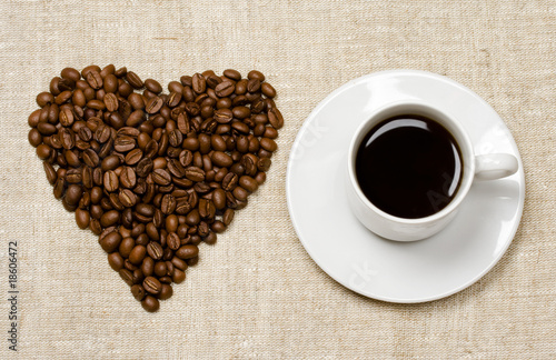 Love coffee. Heart and coffee