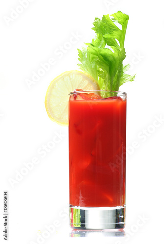 bloody mary with lemon wedge