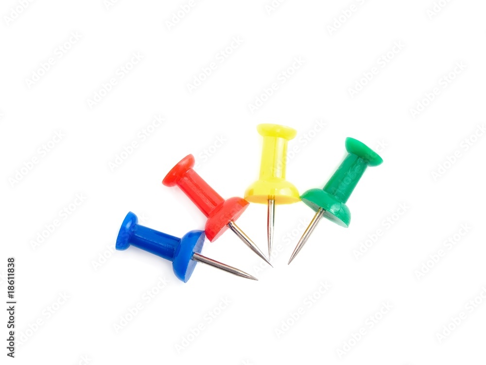 Color push pin isolated on white Color push pin isolated on white