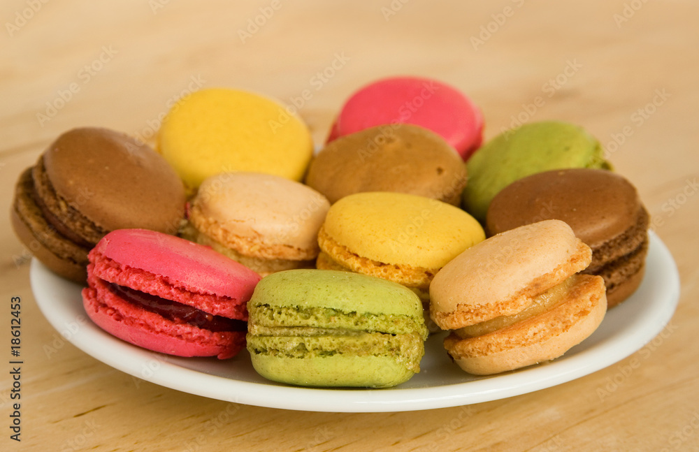Traditional French multicolored macaroon cookies Traditional French multicolored macaroon cookies
