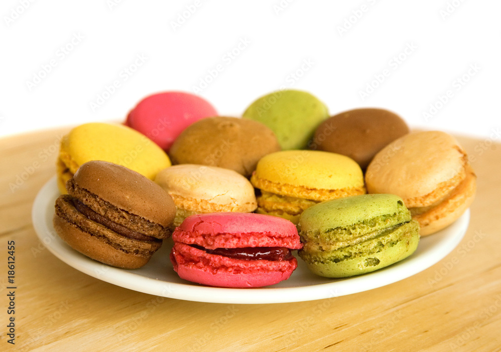 Assortment of traditional French macaroon cookies Assortment of traditional French macaroon cookies