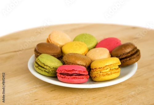 Assortment of traditional French macaroon cookies