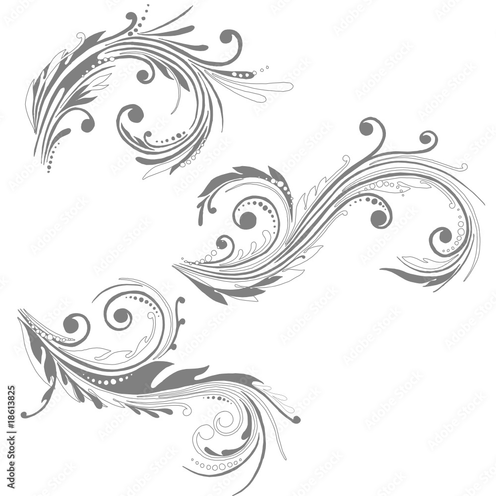 Floral silhouette, element for design. Floral silhouette, element for design.