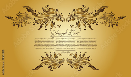 Abstract floral frame, element for design.