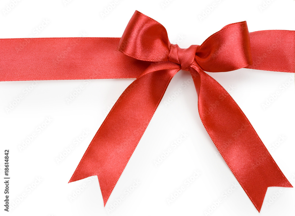 Beautiful red bow on white background Beautiful red bow on white background